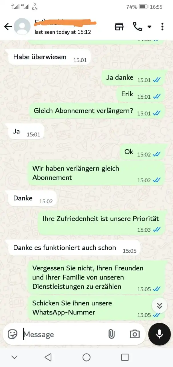 IPTV Line Code und Zugangsdaten nach erfolgreicher Bestellung erhalten
